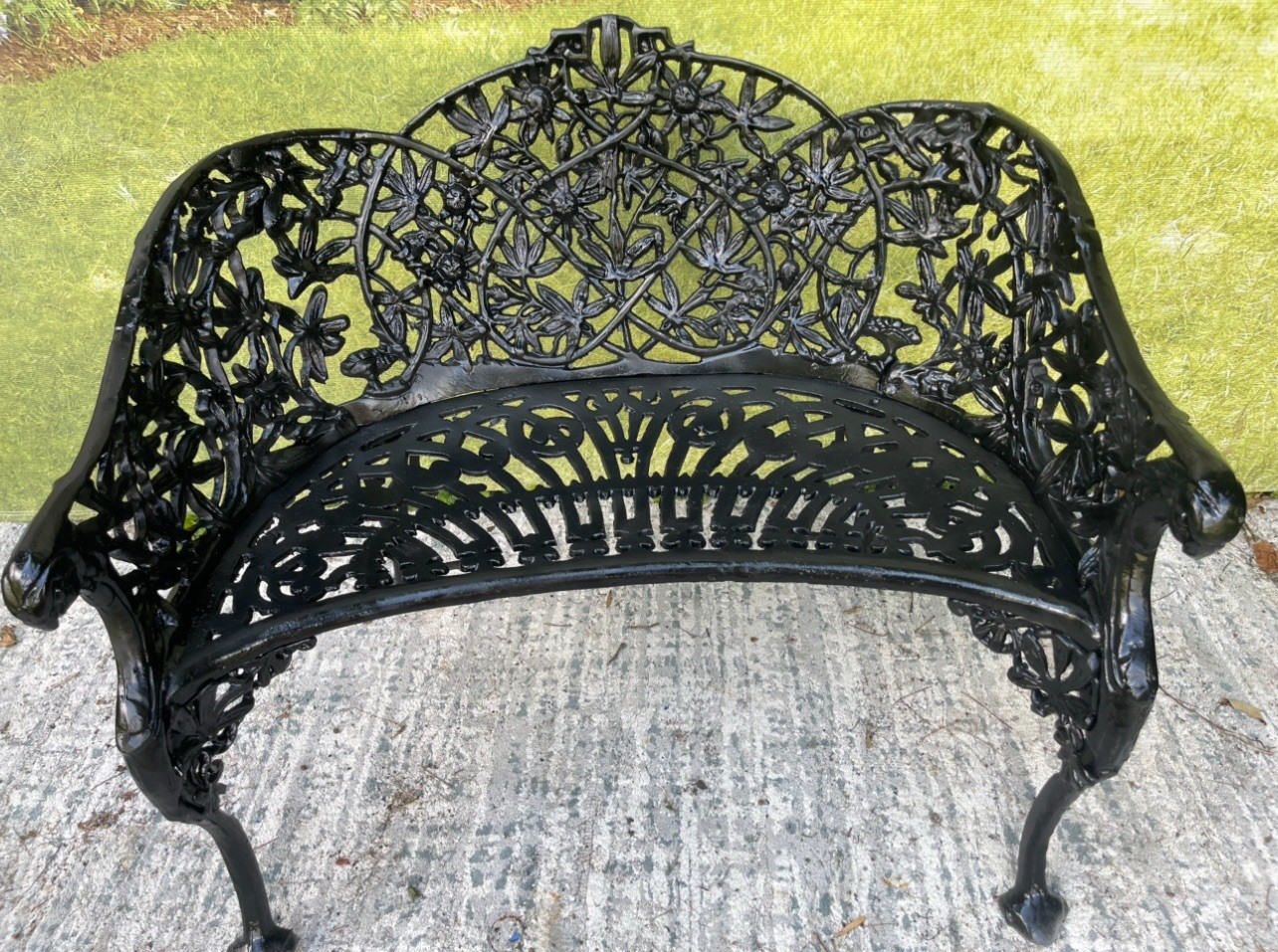 Passion Flower Pattern Garden Patio Settees Bench Outdoor Furniture