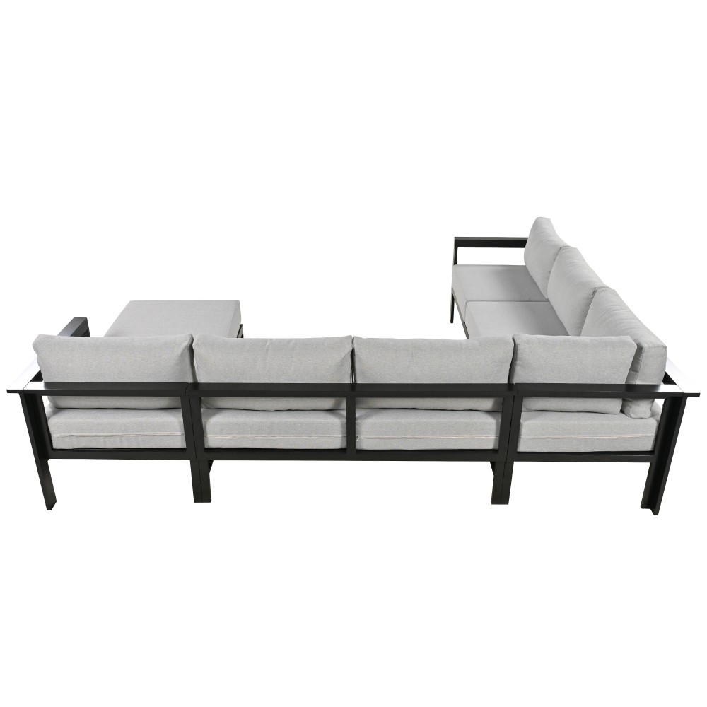 Outdoor U-Shaped Sectional Sofa Set, Patio Furniture w/ Thick Cushions