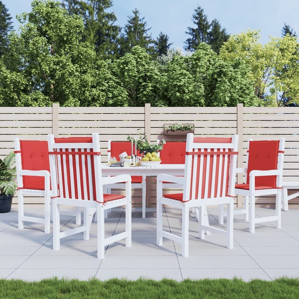 Lowback Chair Cushion Set of 6 Red Oxford fabric (100% polyester)