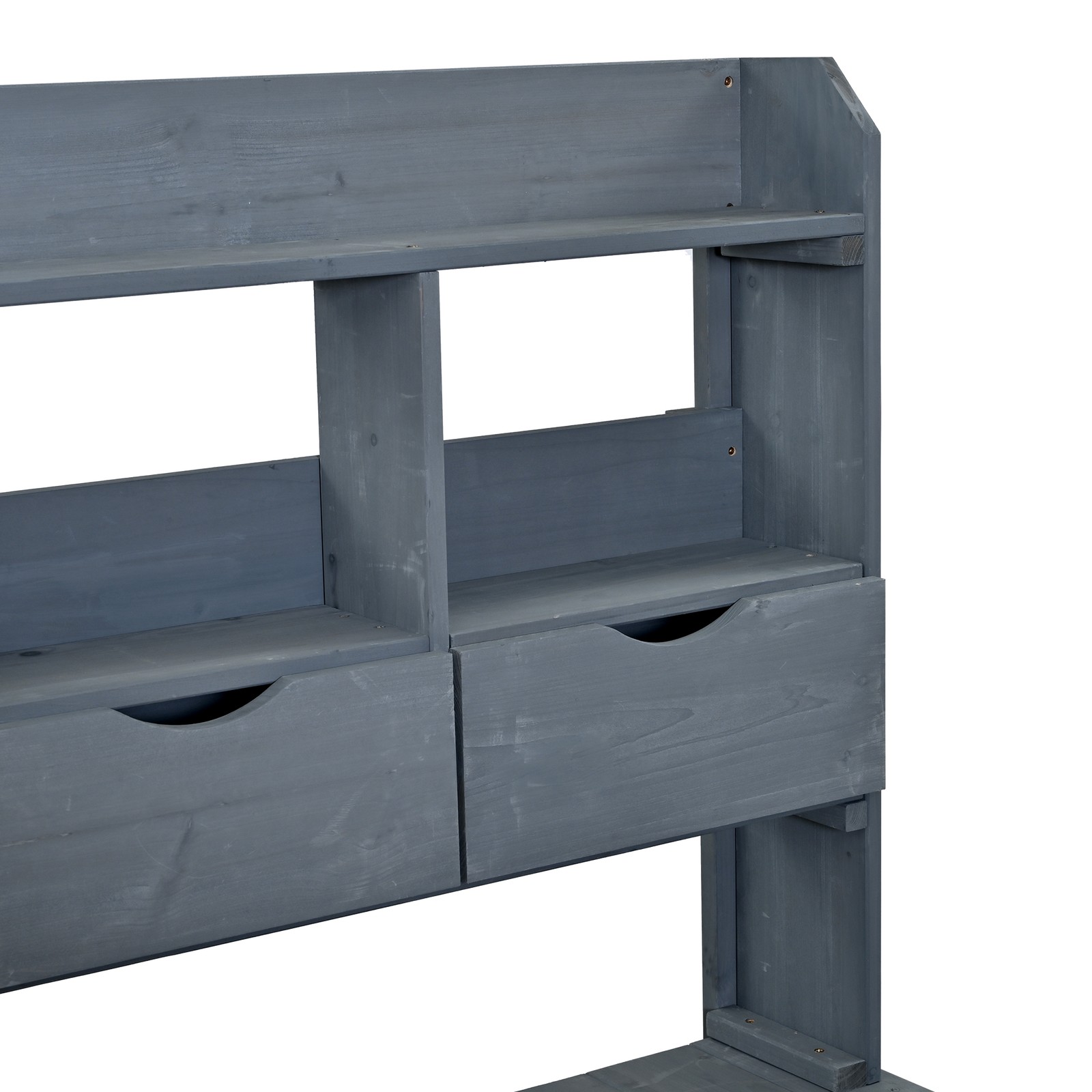 Farmhouse Patio Potting Bench, 44.6″x19.5″ Workstation w/ 6 Drawers & Cabinet