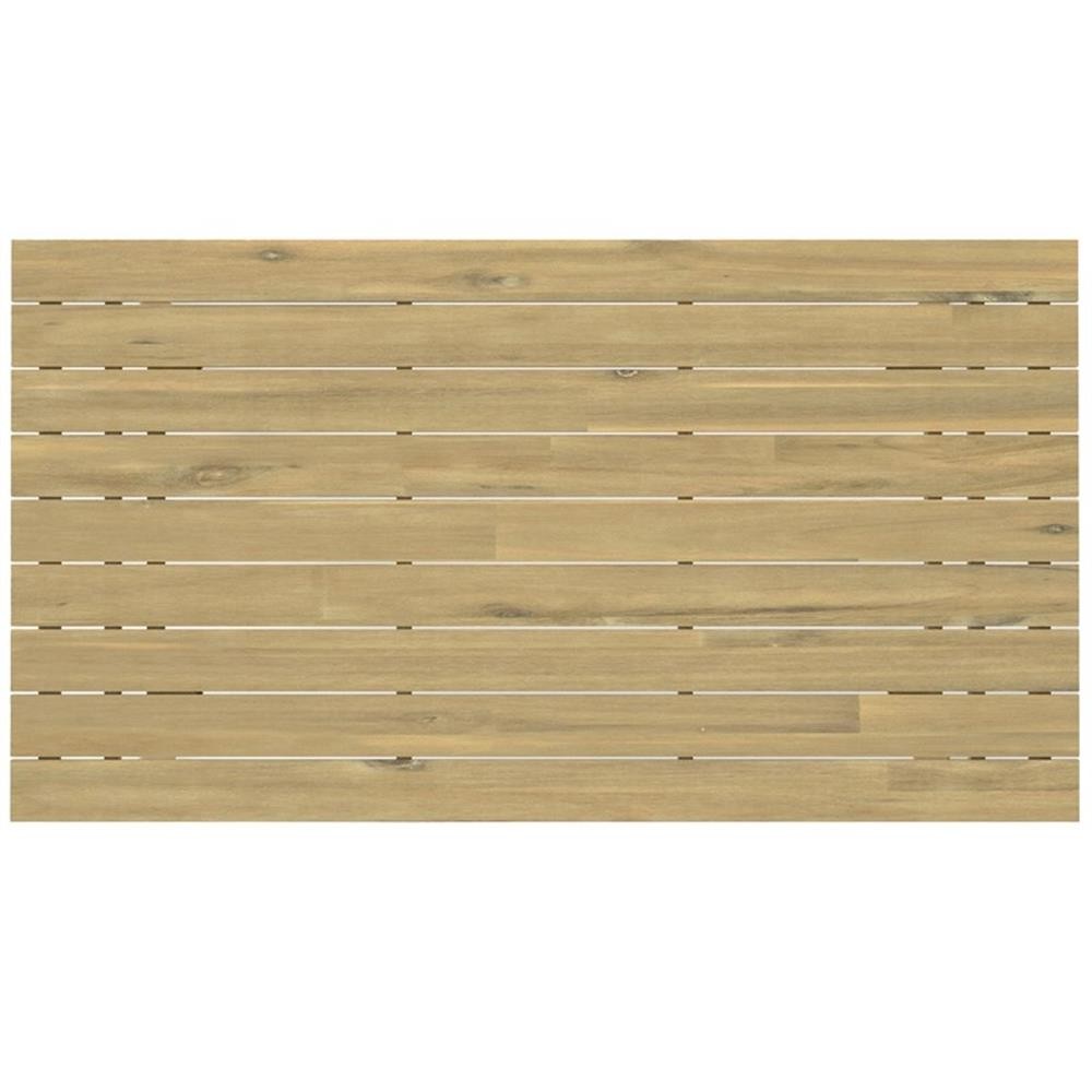 Kona 65 inch Wide Contemporary Outdoor Dining Table in Light Teak