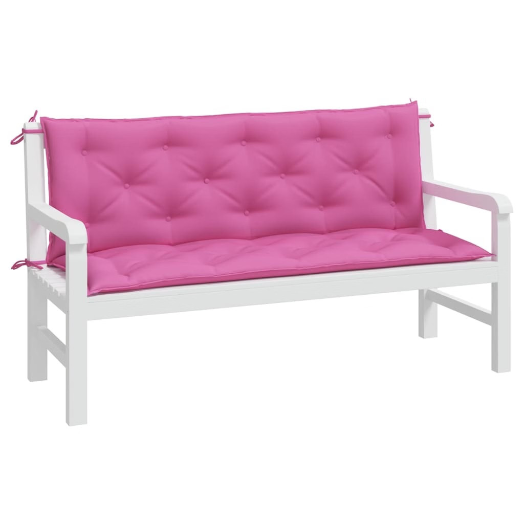 Garden Bench Cushions 2pcs Pink 59.1″x19.7″x2.8″ Fabric