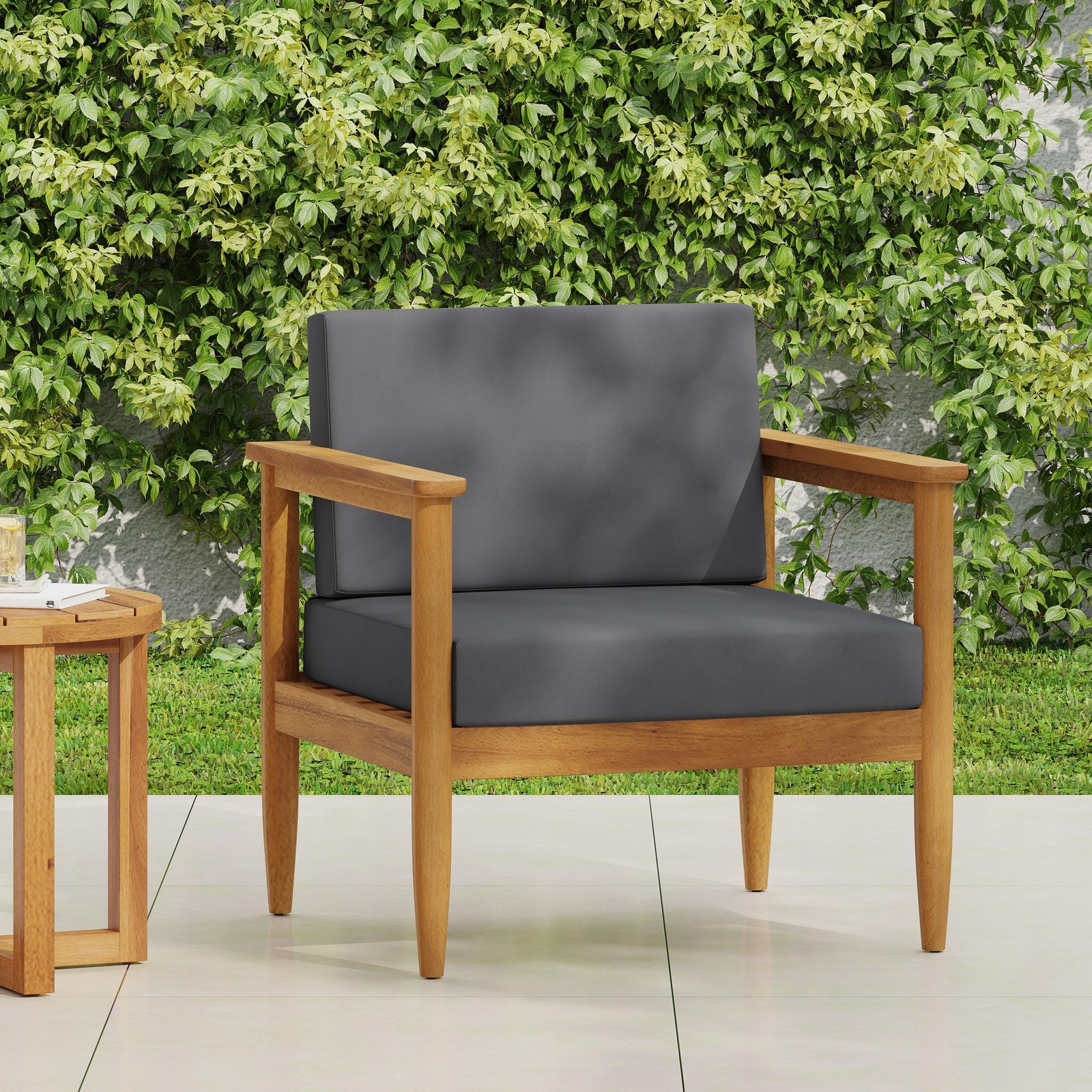 Club Chair, Single Upholstered Armchair with Ottoman for Living Room