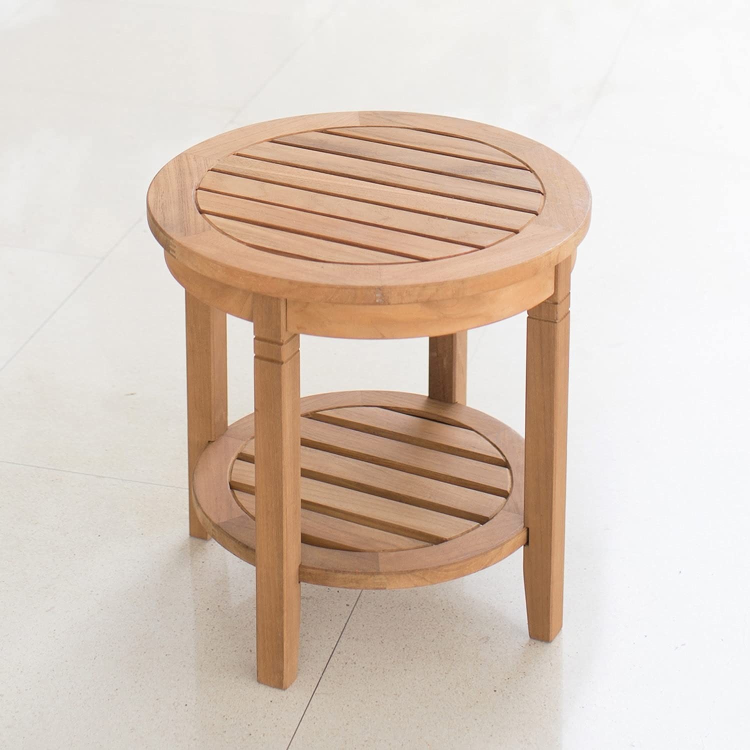 Cambridge Casual Sherwood Teak Patio Side Table Natural Teak