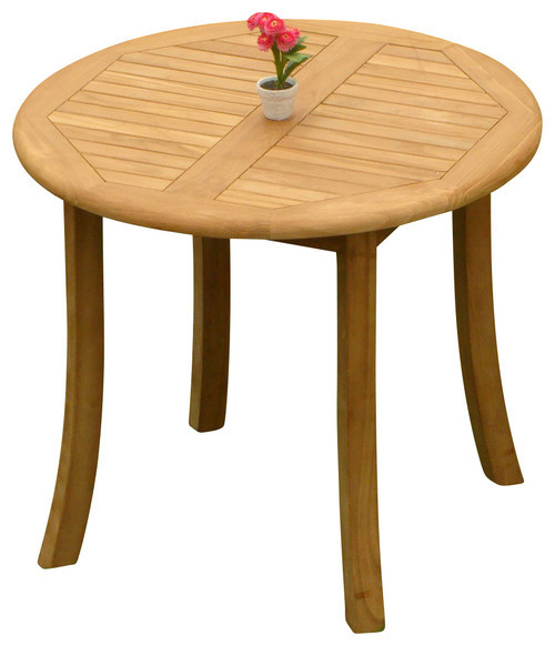 A-Grade Teak 4pc Dining 36″ Round Table 3 Devon Armless Chair Set Outdoor Patio