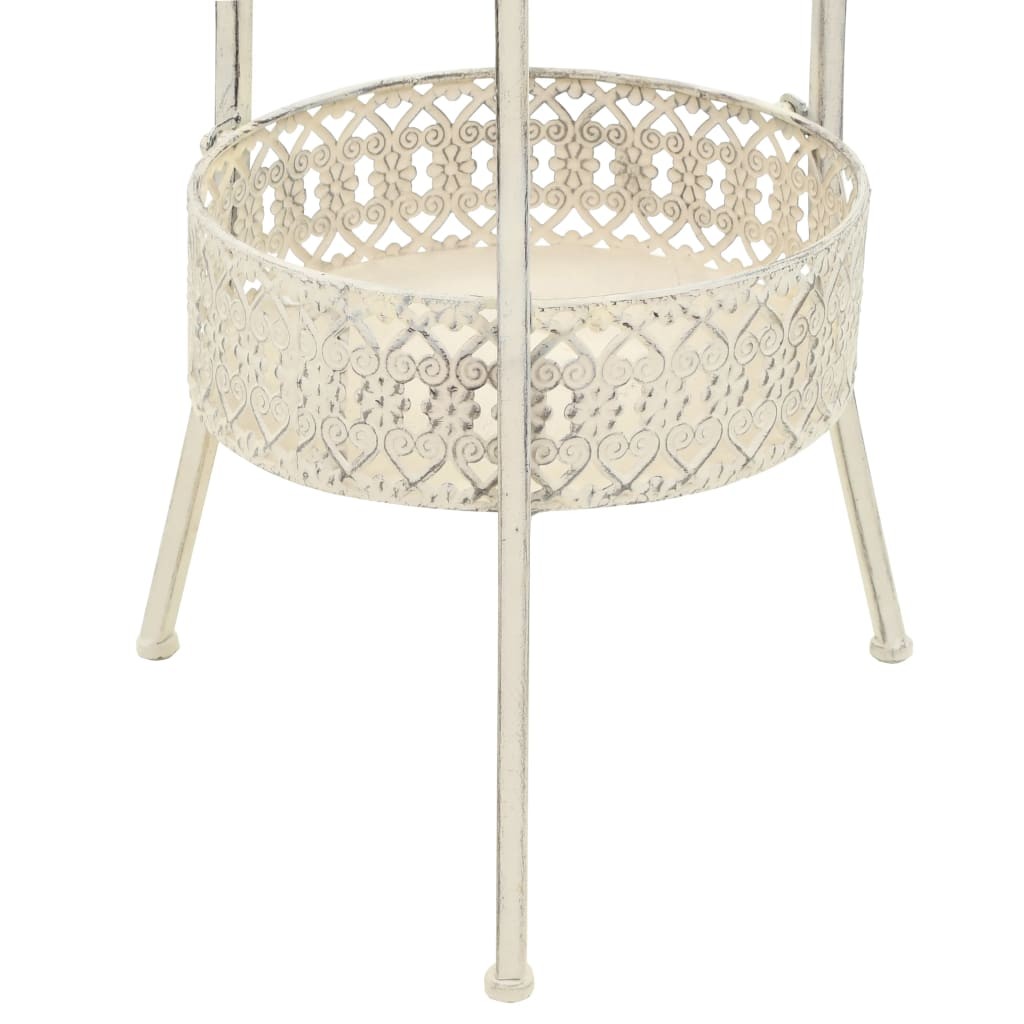 Bistro Table Kitchen Dining Room Table Vintage Style Round Metal White vidaXL