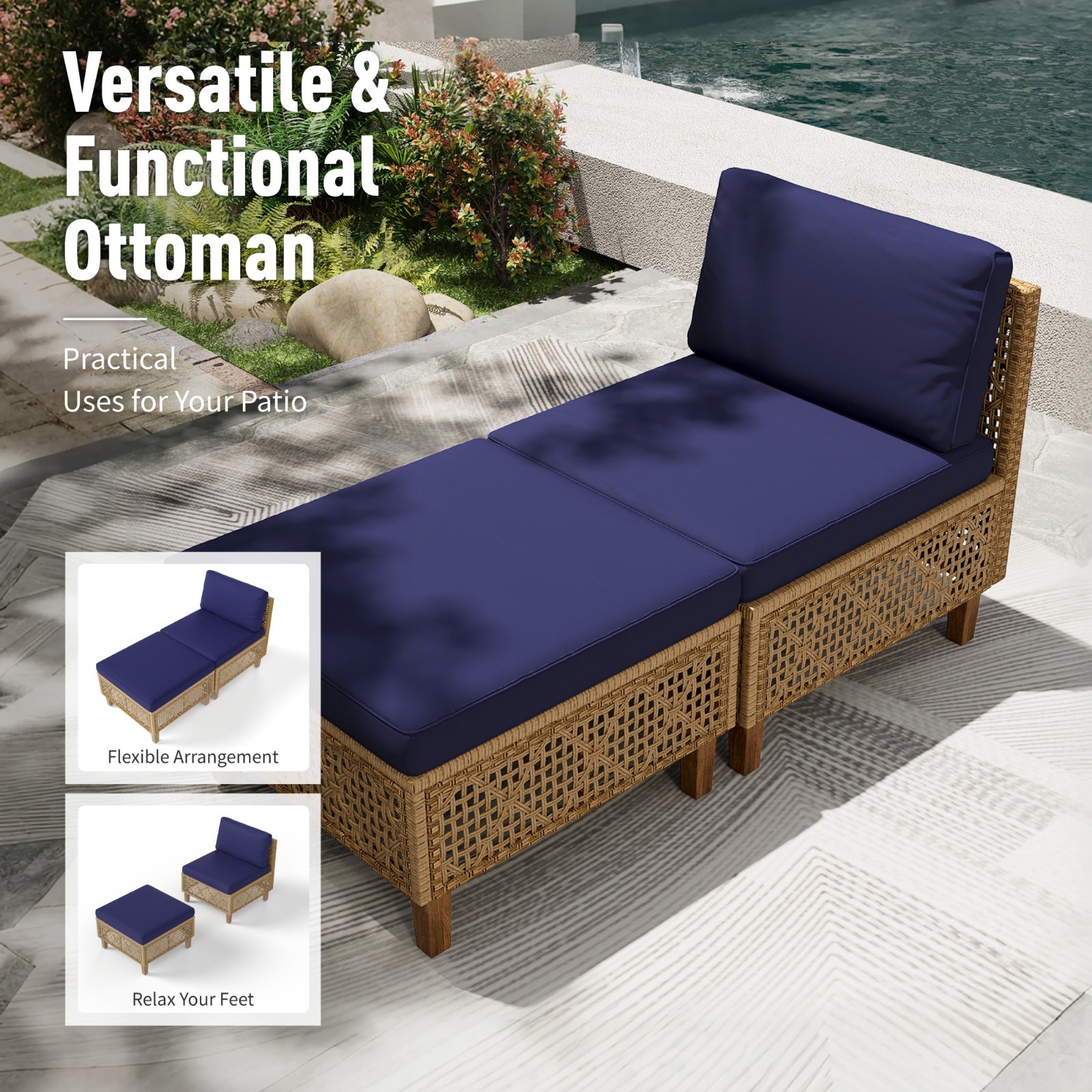 Outdoor Furniture PE Rattan Patio Sofa Set Sectional Patio Conversation Sofa Set