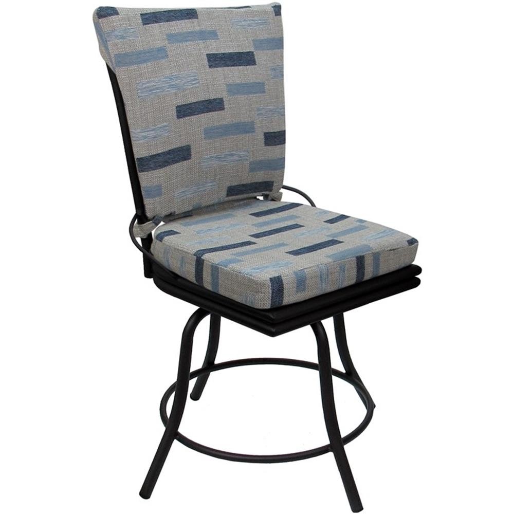 Outdoor Indoor Patio Dining Set – Ofir without Arms – B-W Blue Beige – Black