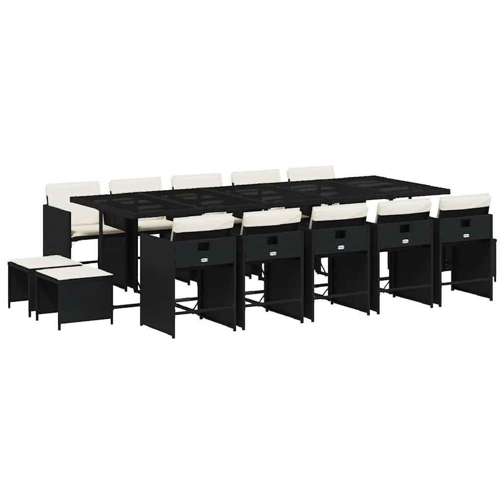 Big Rectangular 14-Seater Outdoor Dining Set with Cushions in Different Colors v
