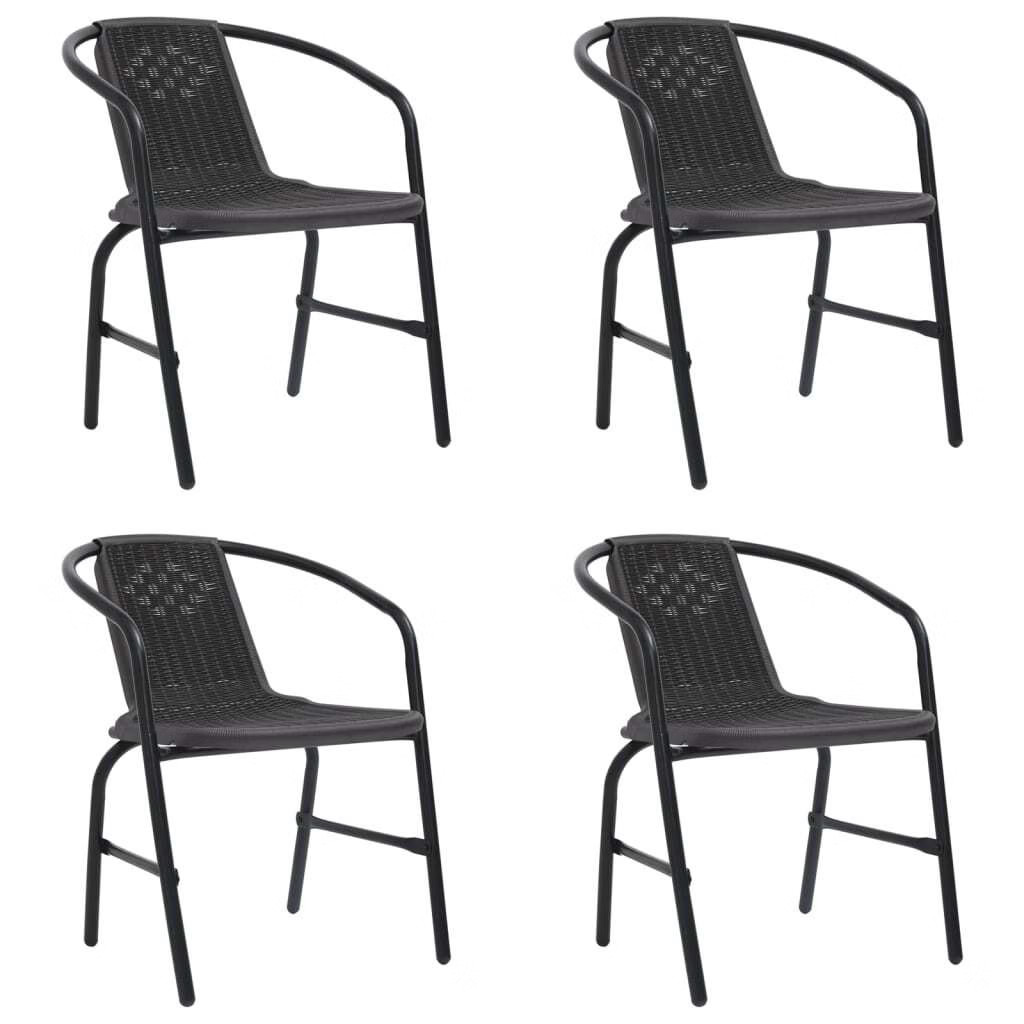Garden Chairs 4 pcs Plastic Rattan and Steel 242.5 lb