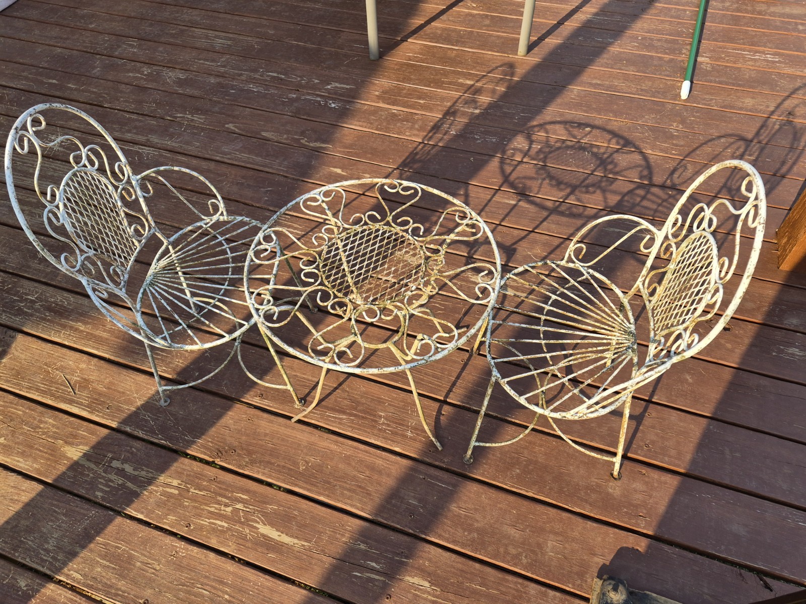 Vintage Mid Century Childrens Wrought Iron Patio Set