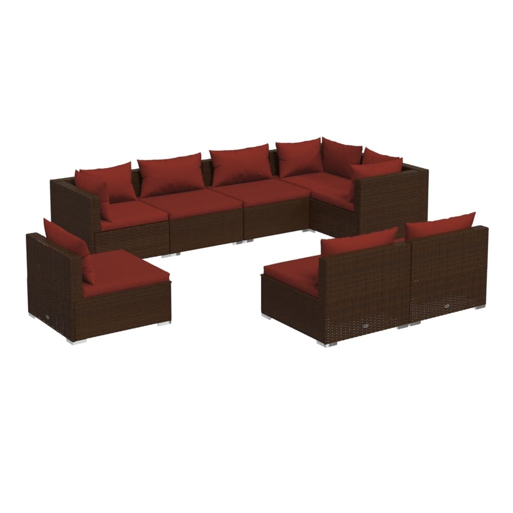 Patio Lounge Set Outdoor Sectional Sofa Set Table Garden Poly Rattan vidaXL