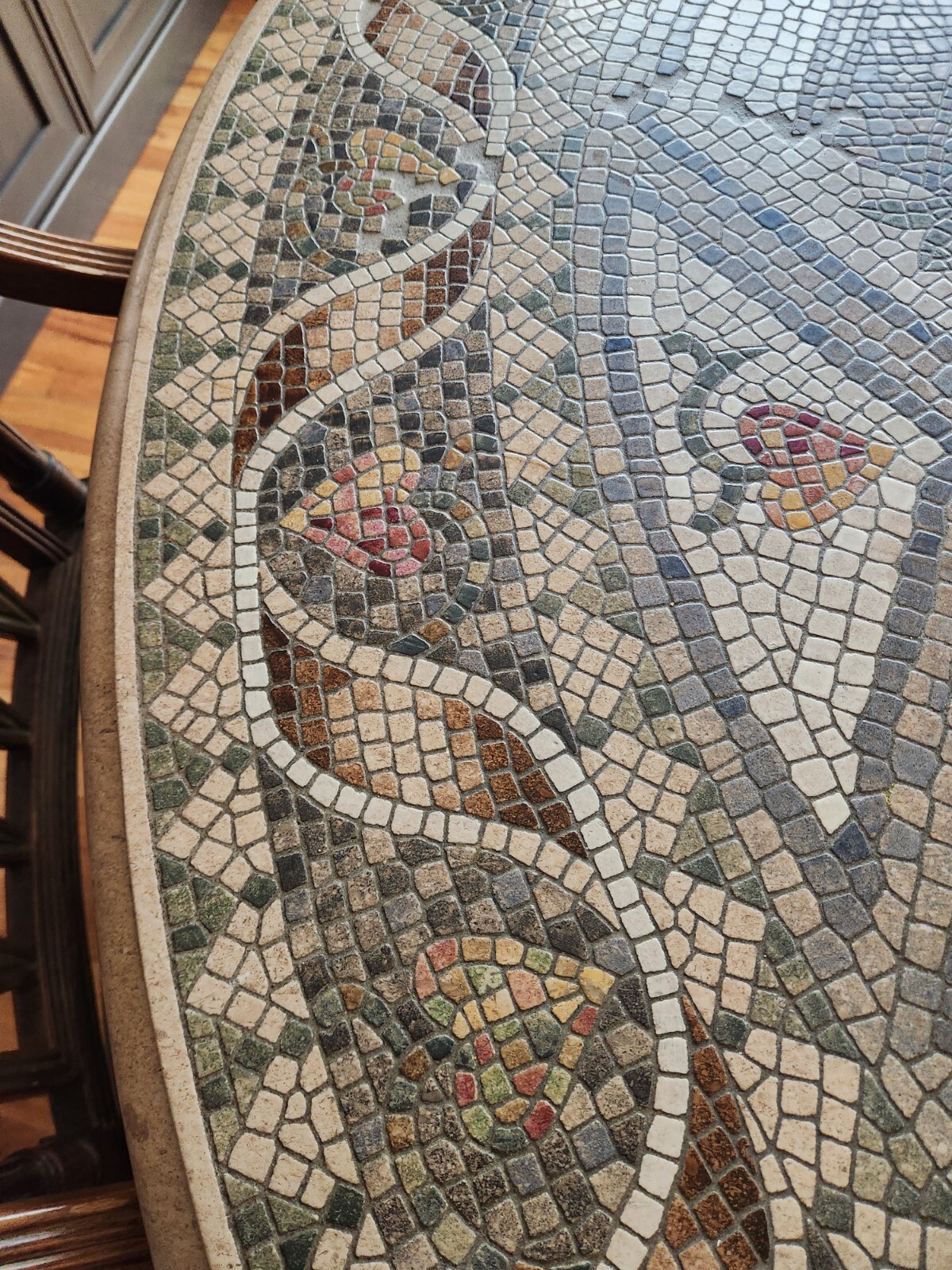 outdoor dinning table 72 inch table mosaic stone with 6 chairs