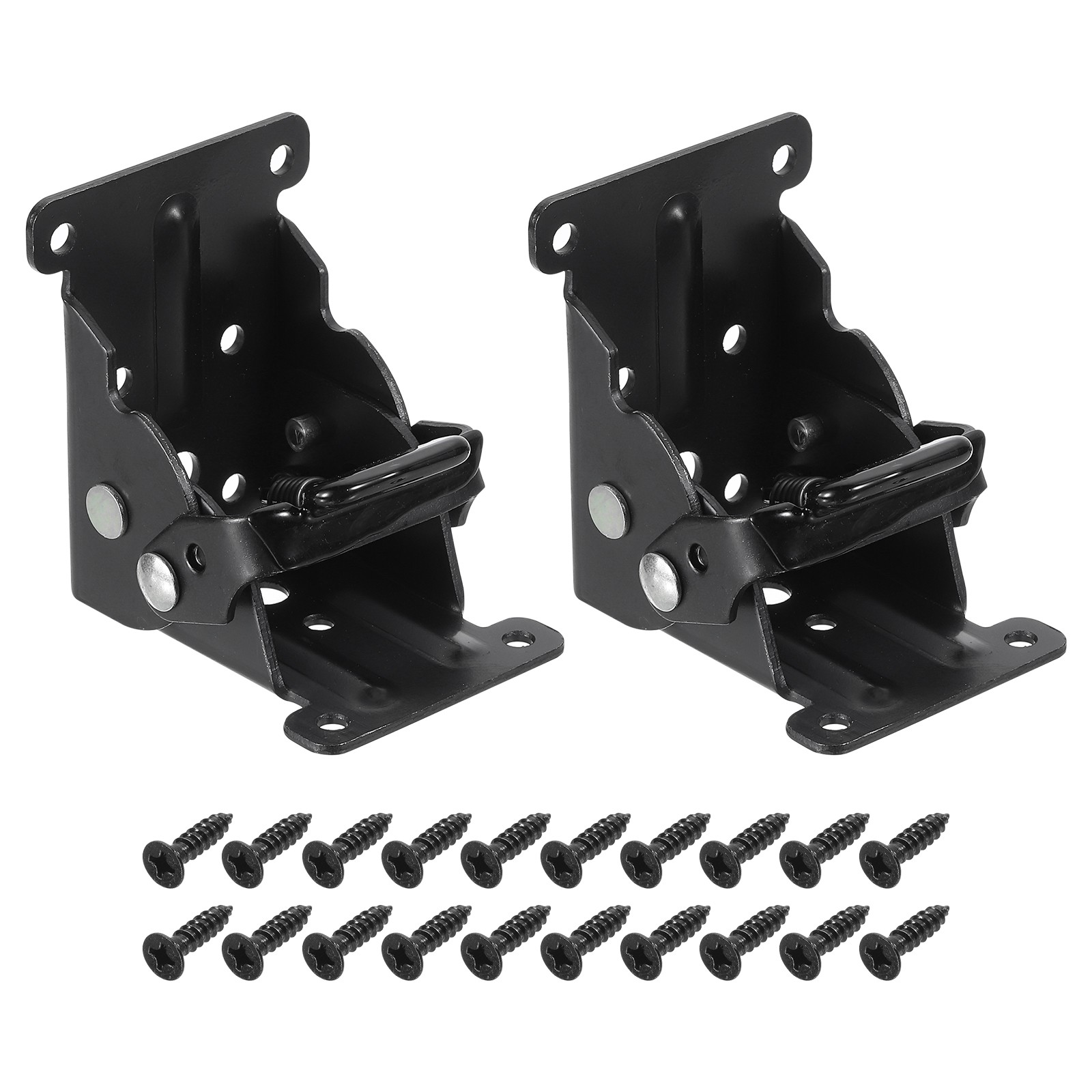 2 Pcs Folding Table Legs Hinges, 90 Degree Self Lock Hinges, Black