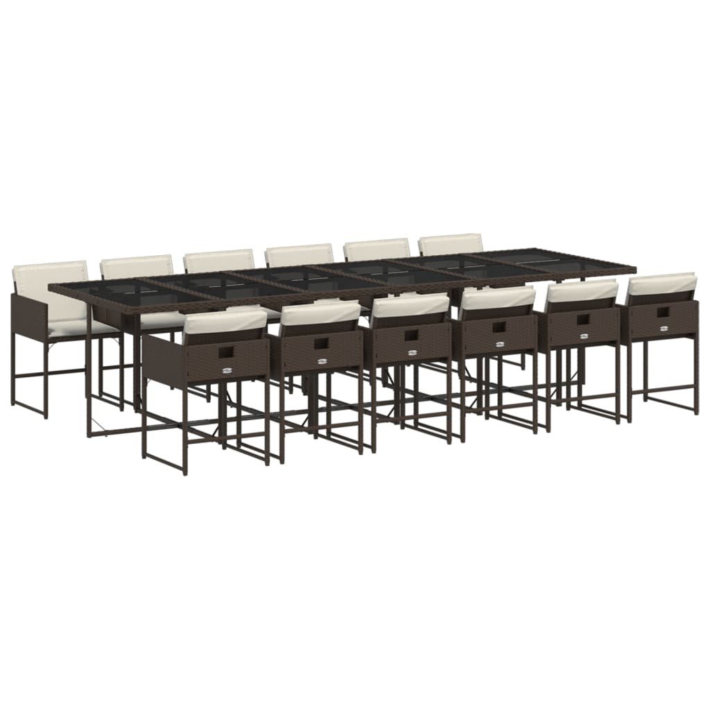 Patio Dining Set with Cushions Table and Chairs Outdoor Poly Rattan vidaXL vidaX
