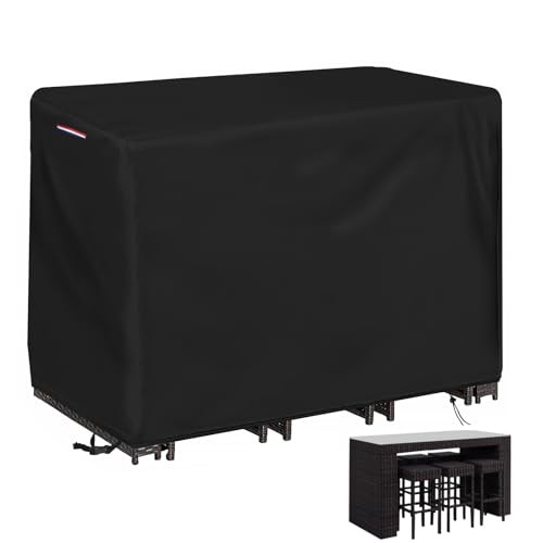 Outdoor Bar Covers Waterproof, Tall Bar Height Patio Table 60″L x 41″W x 41″H