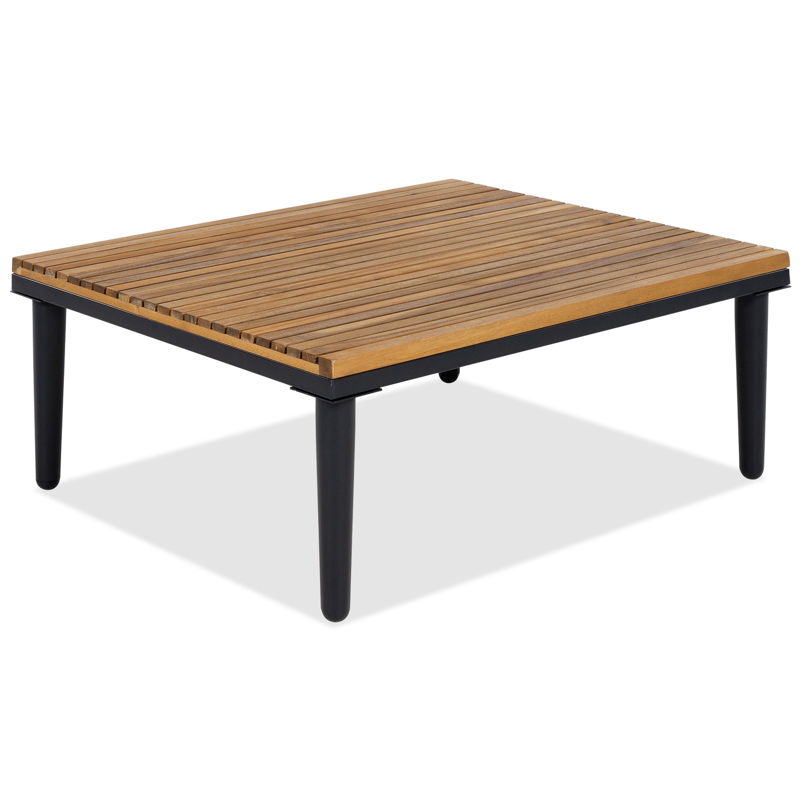 Acacia Wood Outdoor Sectional Sofa Set with Cushions Coffee Table