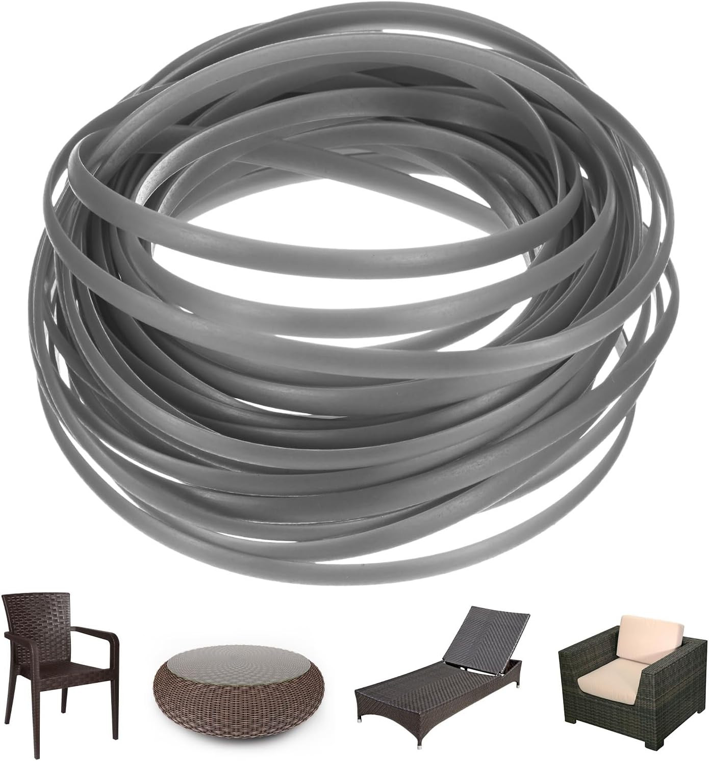1-Pack Wicker Repair Kit, 5mm x 33ft/10m Plastic Flat Rattan Replacement Supp…