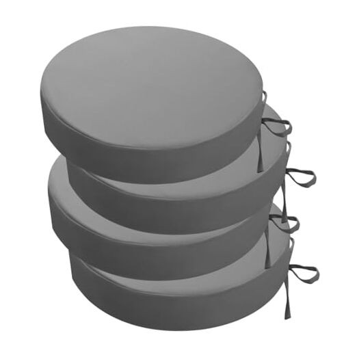 Outdoor Bistro Chair Cushions, 15”x15”x 3” Thick 15″ x 3″（4 Pack) Medium Grey