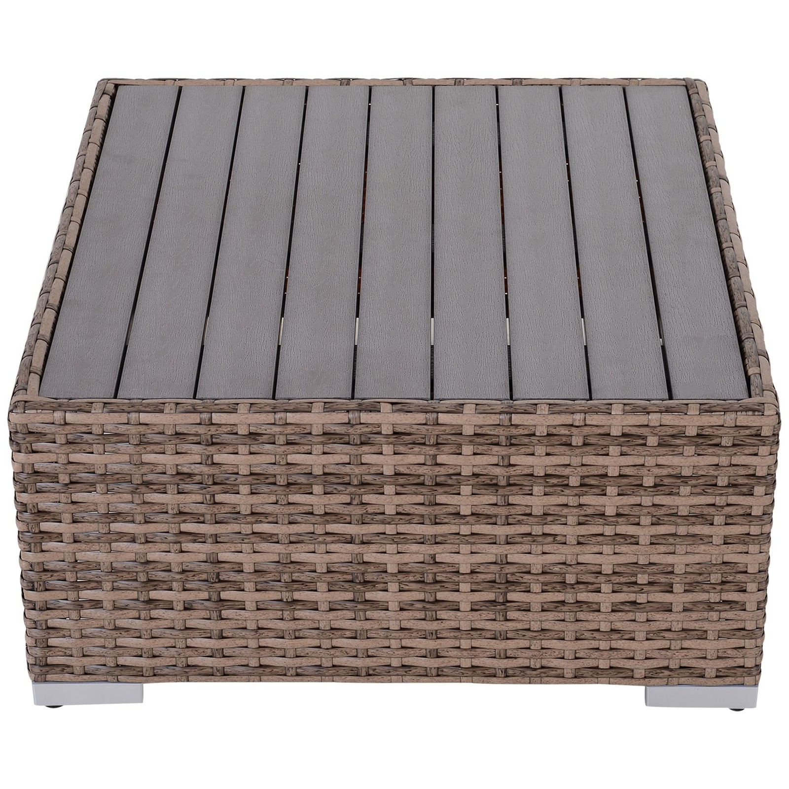 7-Piece Reconfigurable Outdoor Sofa Set, Gray Rattan, 350lb Capacity