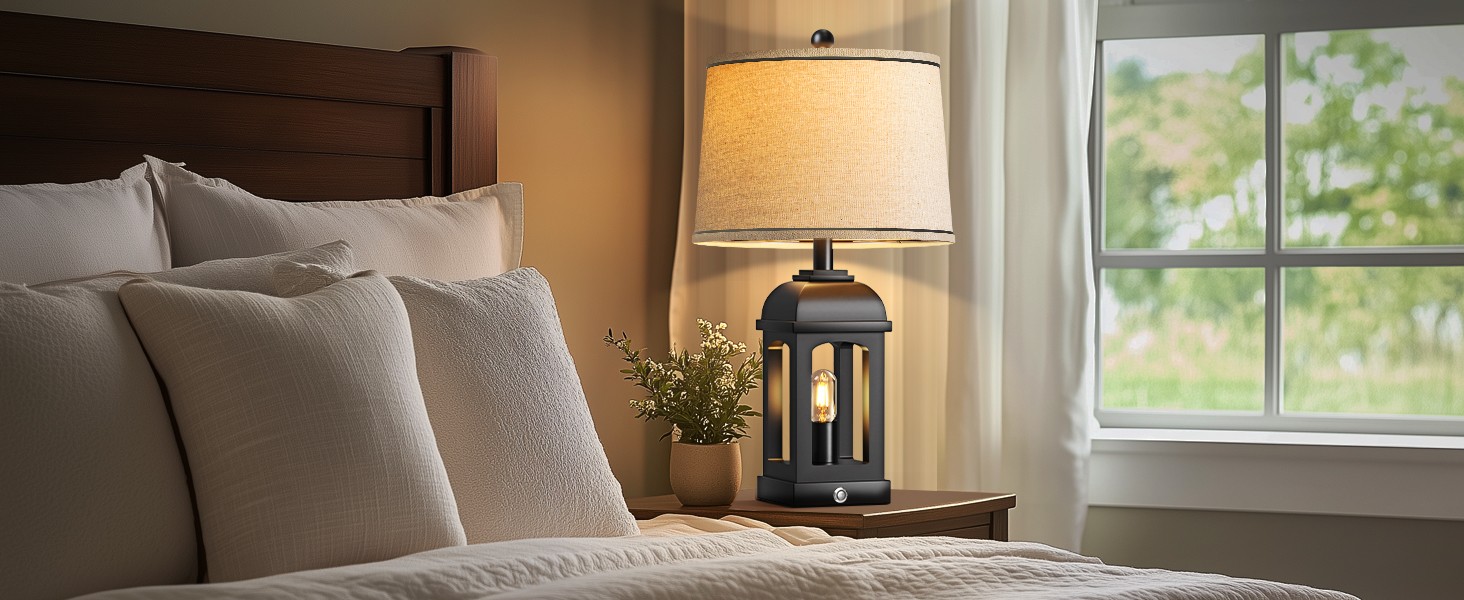 Table Lp for Living Room, Farmhouse Lps with USB A+C and
